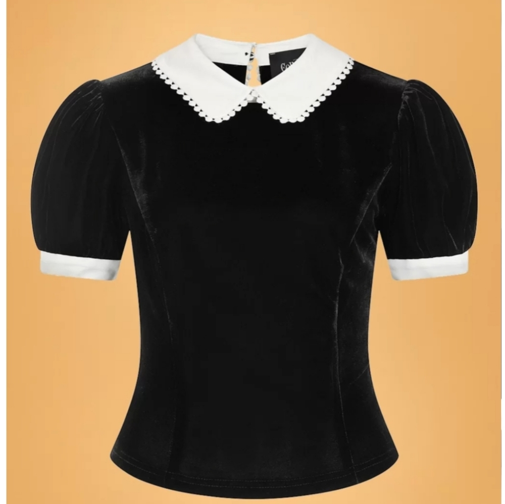 Peta Velvet Top - Collectif Clothing- blouse